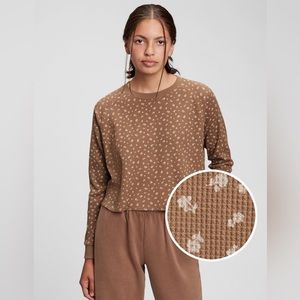GAP TEEN Waffle Crop Tee in Brown. SIZE 12.